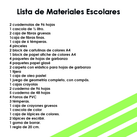 Lista de Materiales Escolares Colegio San Miguel - 4º Escuela Lista de Materiales Escolares Colegio San Miguel - 4º Escuela