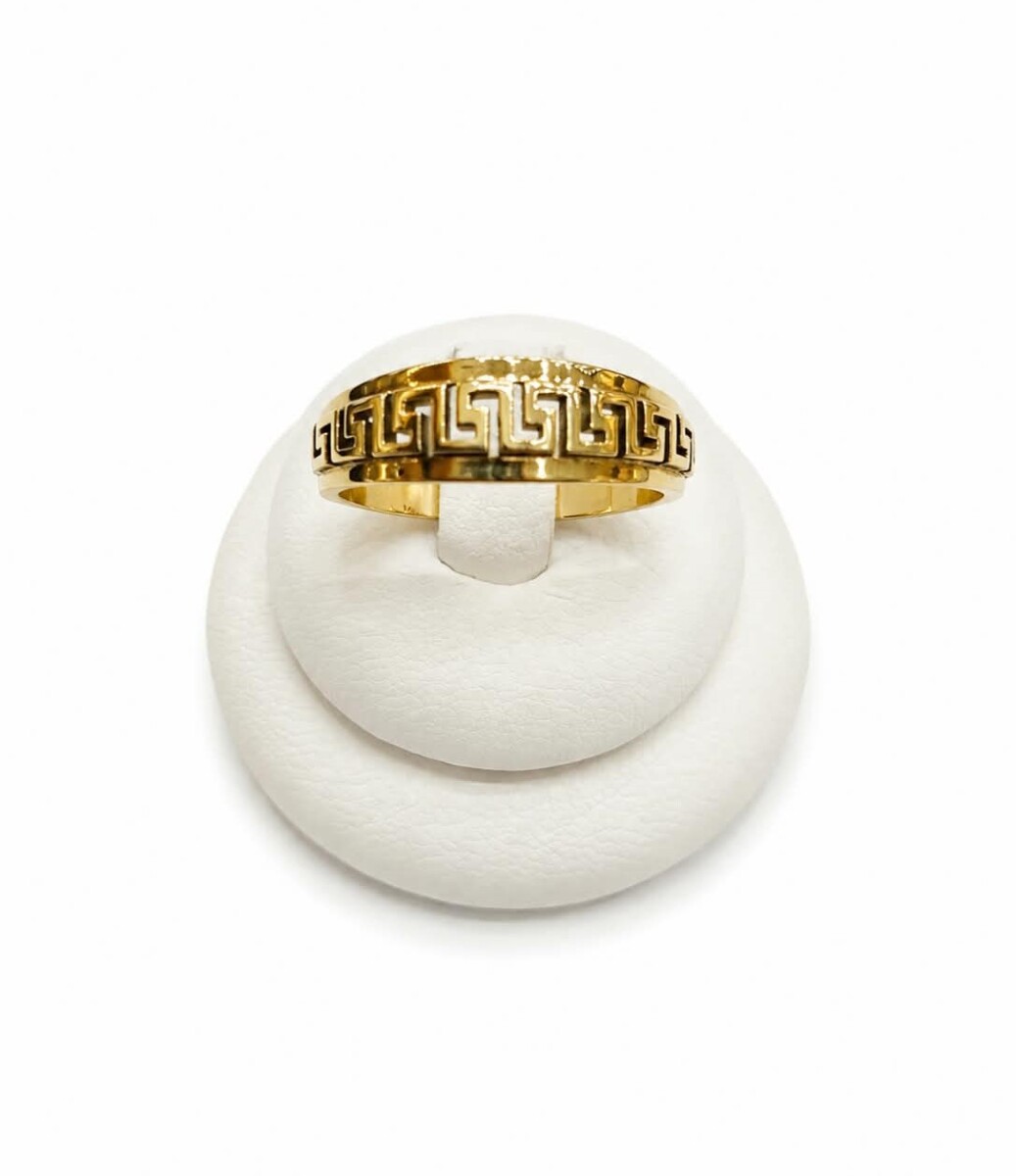 Anillo con guarda versacce calado en Oro 