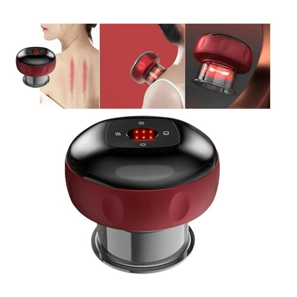 Masajeador Eléctrico Ventosa Vacío Recargable Terapeutico Color Rojo