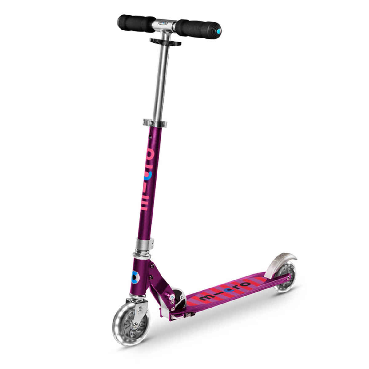 Monopatín Micro Sprite Led Universo Binario - ROSA 