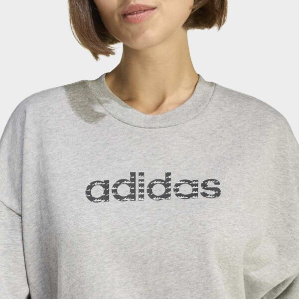 Buzo Adidas Essentials Big Linear French Terry Gris