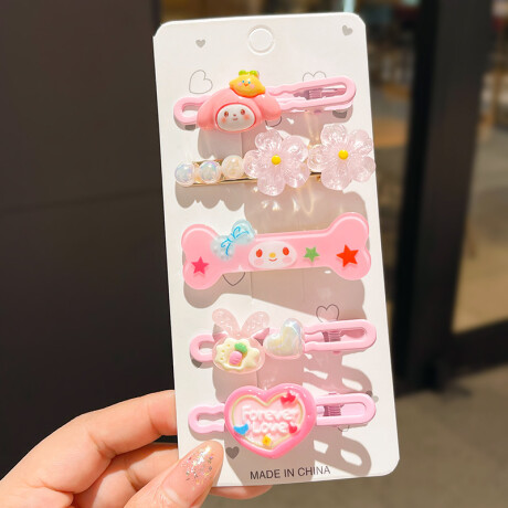Broche Infantil Con Diseño De Personajes Rosa
