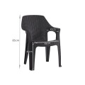 Silla De Plastico Con Posabrazos Apilable Beige
