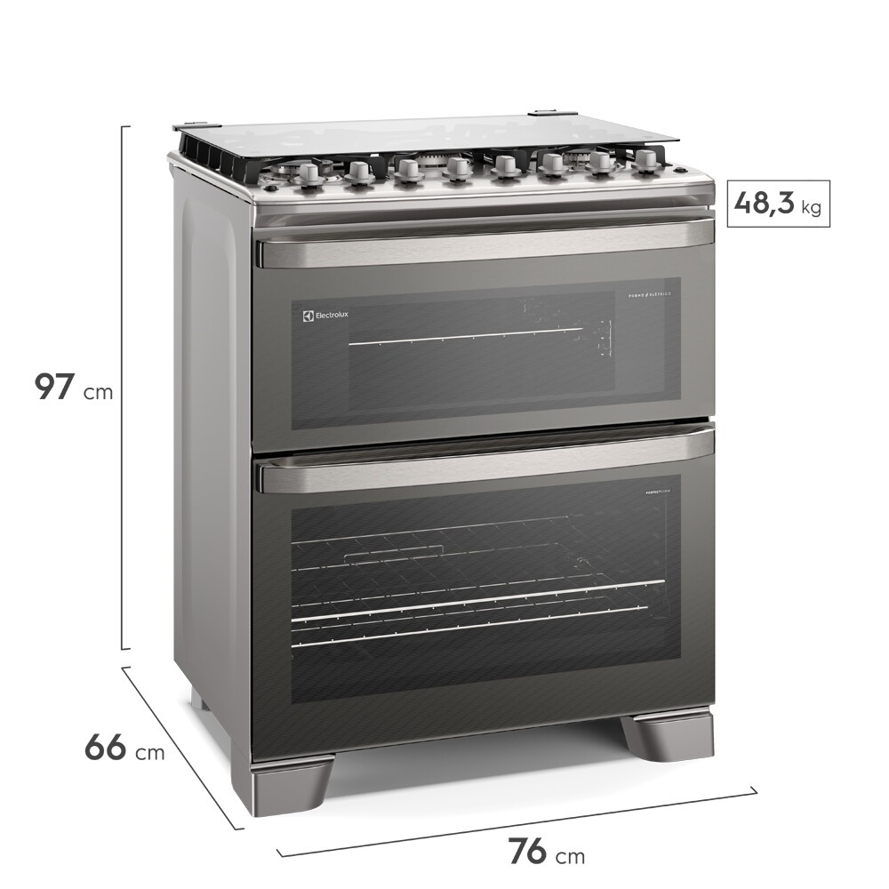 Cocina 5 Hornallas Doble Horno Inox Acero inoxidable