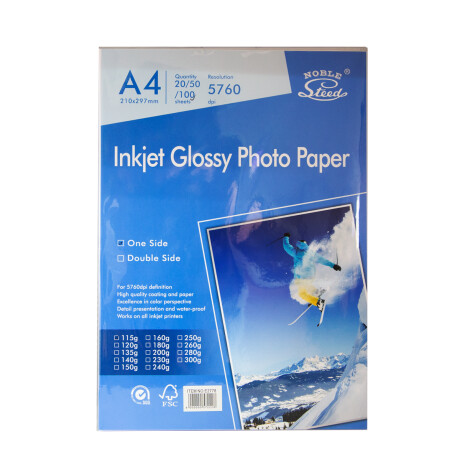 PAPEL FOTOGRAFICO NOBLE STEED A4 X 100HS 115GRS PAPEL FOTOGRAFICO NOBLE STEED A4 X 100HS 115GRS