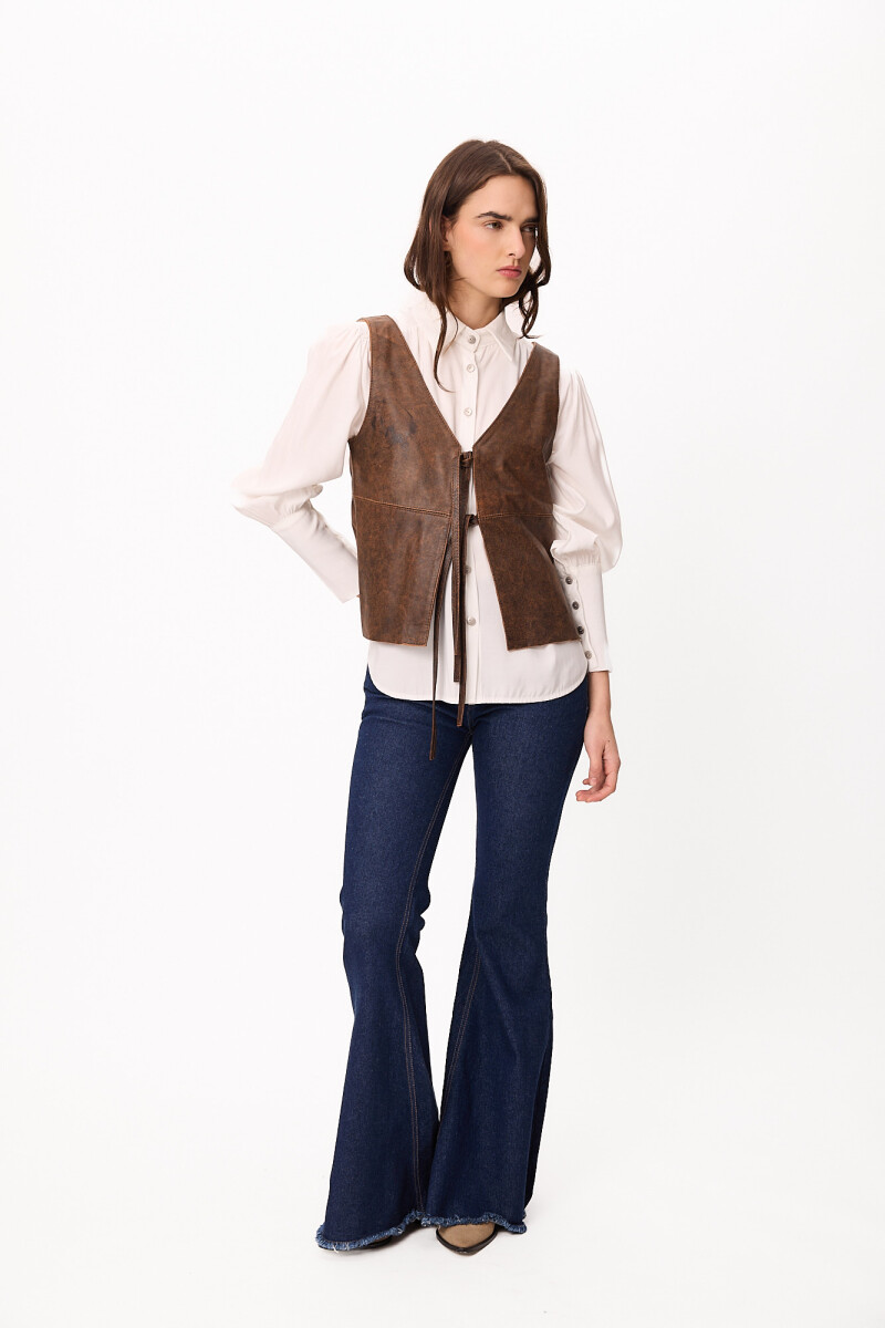 Chaleco Leather Dual Desgastado