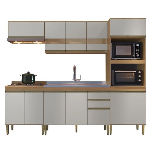 COCINA MODULADA 2.55 MT MIEL/BLANCO - CASABLANCA COCINA MODULADA 2.55 MT MIEL/BLANCO - CASABLANCA