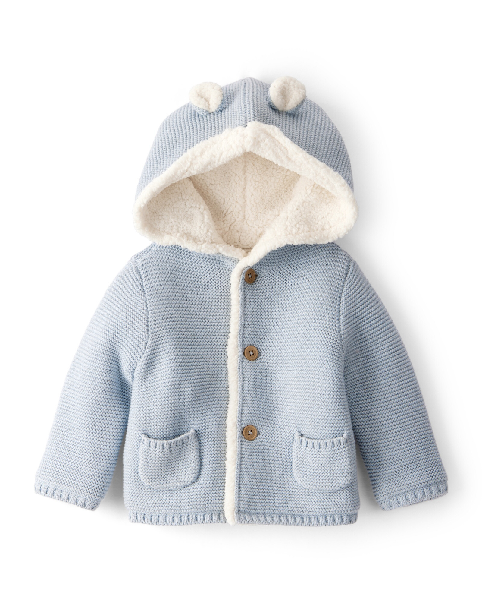 Saco de algodón, con forro de sherpa, azul Saco de algodón, con forro de sherpa, azul