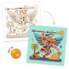 Set x4 láminas para colorear brillantes Animales guerreros
