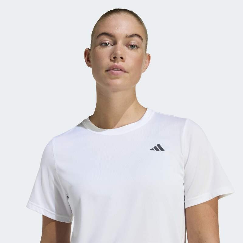 Remera Adidas Workout Essentials Cuello Redondo Blanco