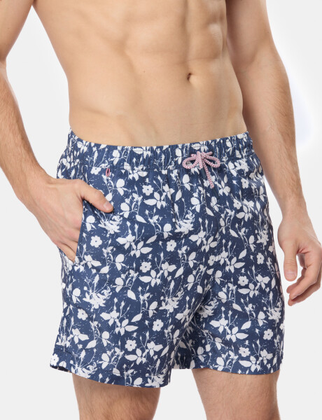 SHORT DE BAÑO ESTAMPADO Azul