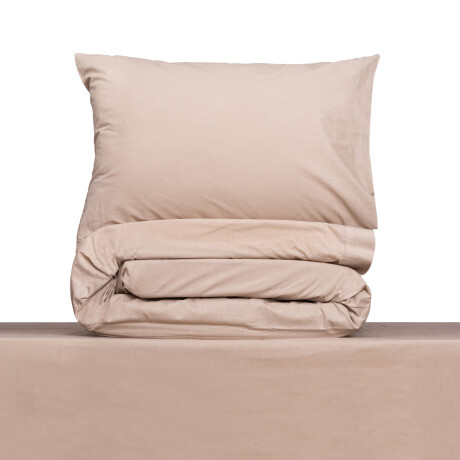 JUEGO DE SÁBANAS 2 PLAZAS ALGODON MARRON COTTON BASIC 180 HILOS CAMEL