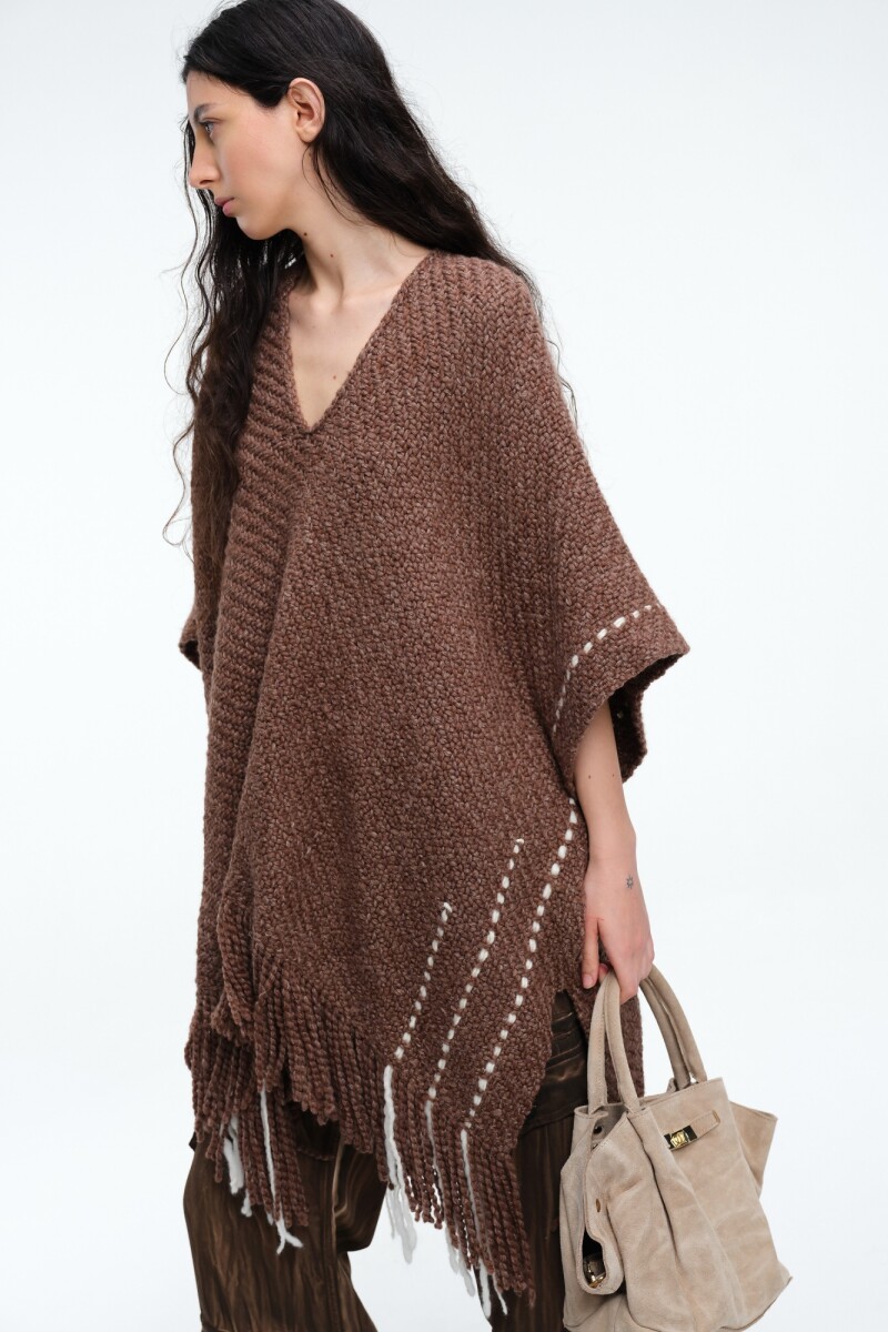 PONCHO SIN MANGAS Marron