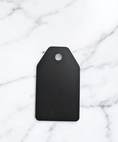 Tag rectangular liso 5x8,5 NEGRO