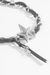 Collar choker cordon dije estrella plateado