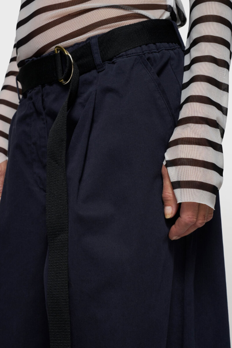 WIDE PANTS TWILL Azul