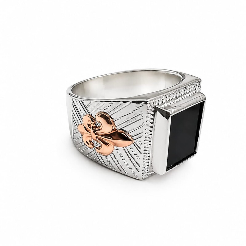 Anillo sello caballero piedra rectangular Onix Anillo sello caballero piedra rectangular Onix
