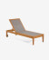 Reposera de exterior Caterin de madera maciza de eucalipto en color gris
