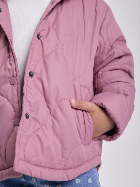 Campera capitoneada capucha Rosa