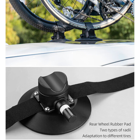 Rockbros - Porta Bicicletas para Techo de Auto XP1002 - para 2 Bicicletas. Aluminio + Goma Sintética 001