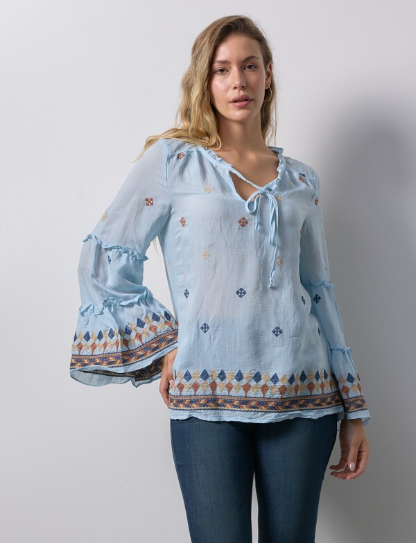 Blusa Bordada CELESTE/MULTI