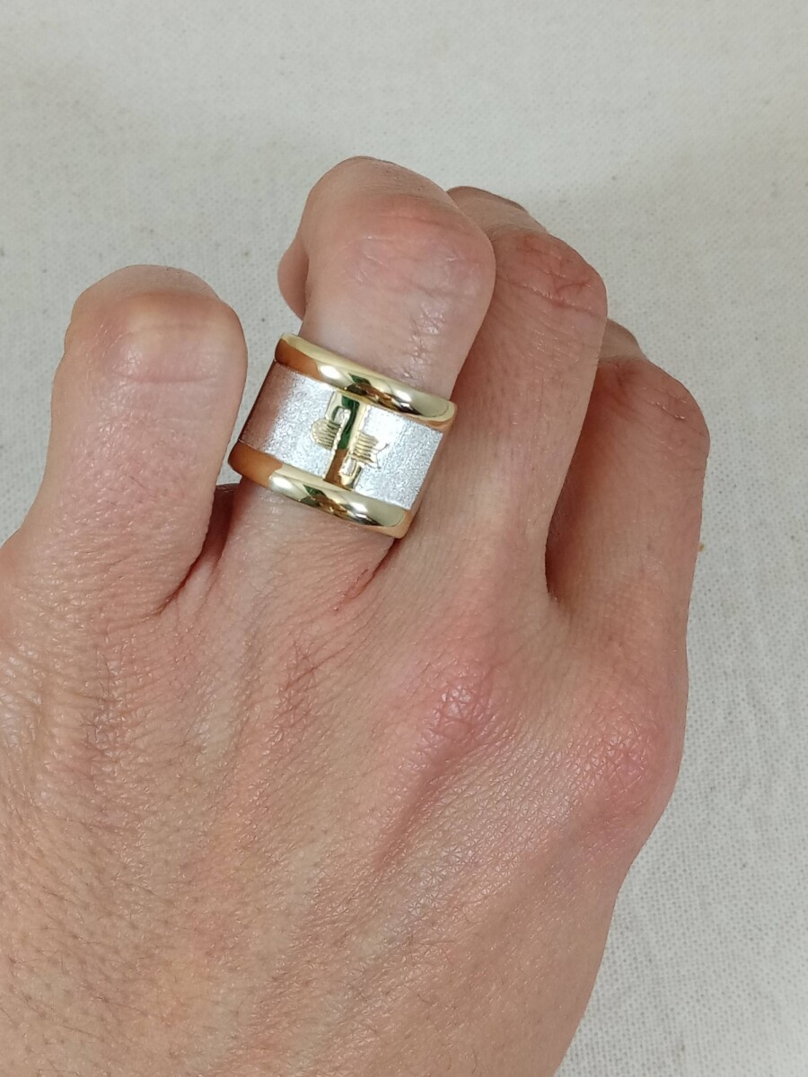 Anillo Profesión Escribano Plata y Oro 