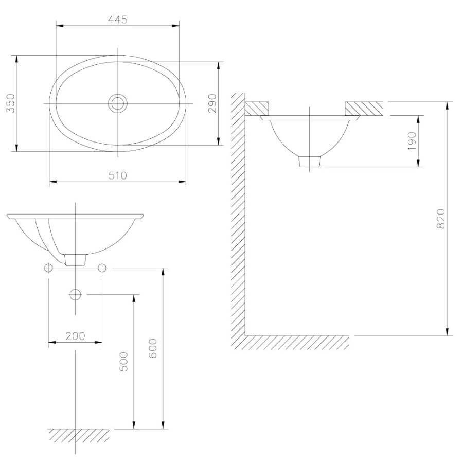 Lavatorio empotrar oval Lavatorio empotrar oval