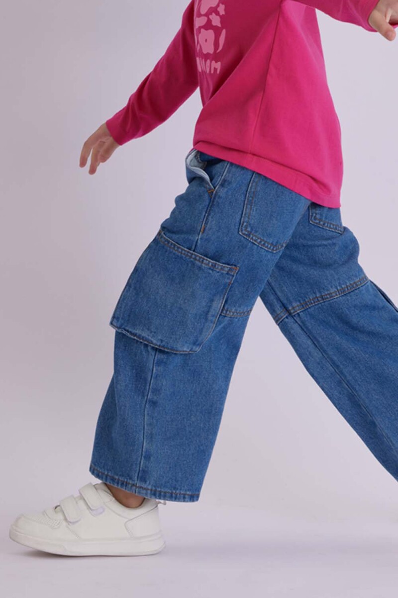 Pantalón de jean cargo Azul