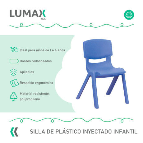 Silla para niños en plástico inyectado colores Azul