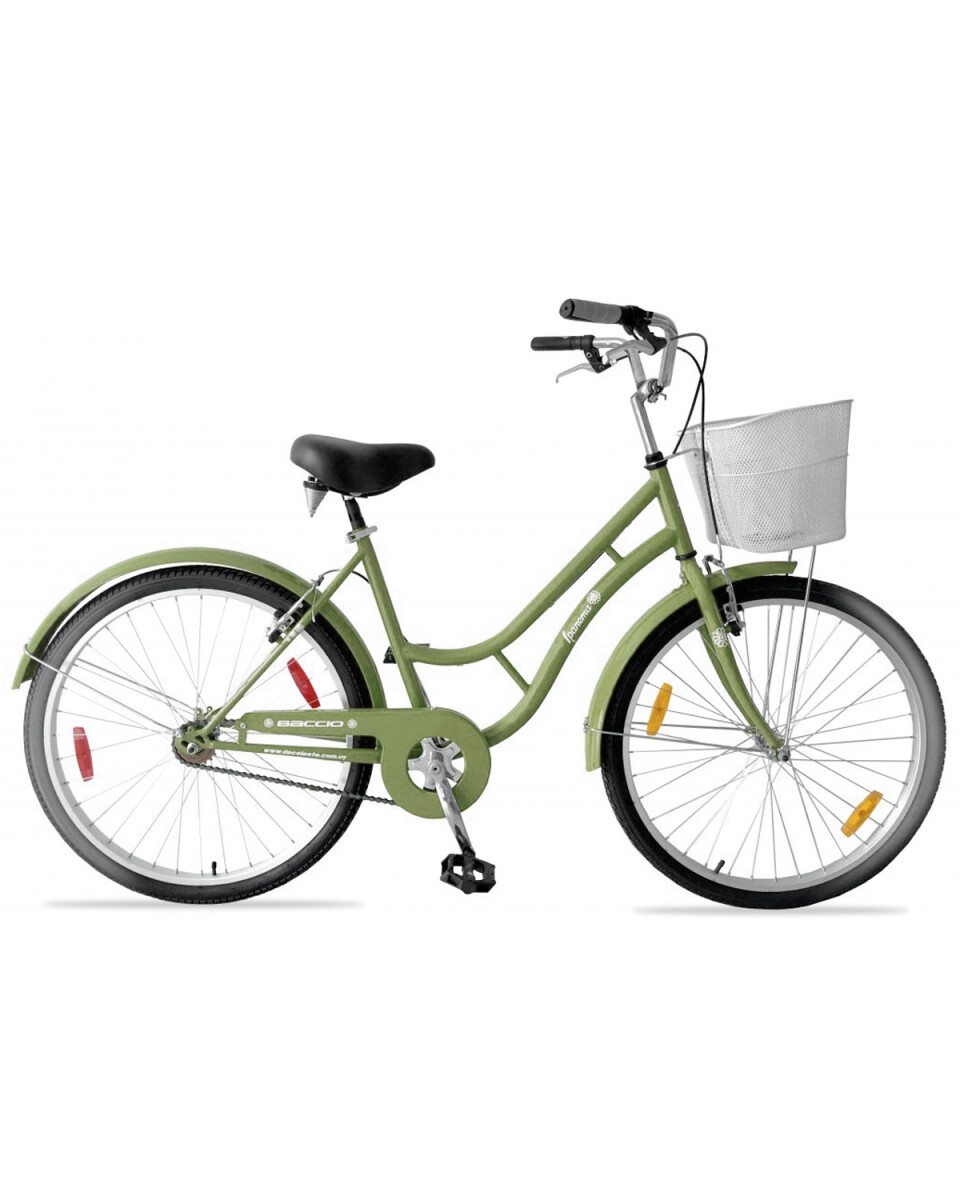 Bicicleta de paseo Baccio Ipanema Lady Vintage rodado 26 con canasto - Verde 