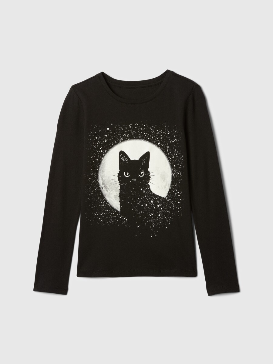 Remera Gráfico Manga Larga Niña - Cat 