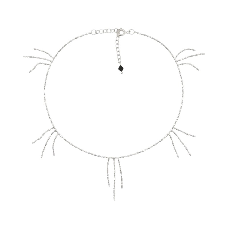 Tobillera canutillo - flecos - Plata 925 - sin piedra - TO3009 sinpiedra