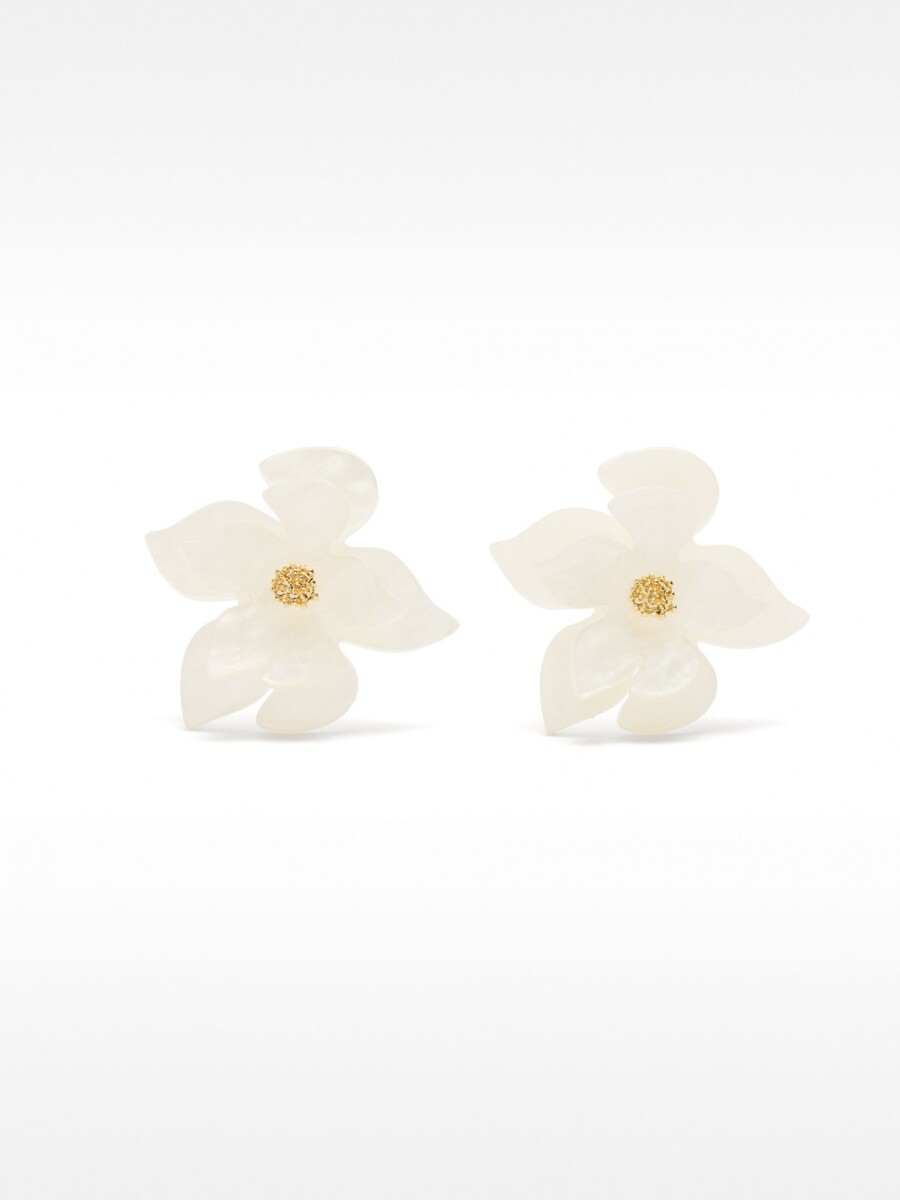 Pendientes Maxi De Flor Perolada crudo