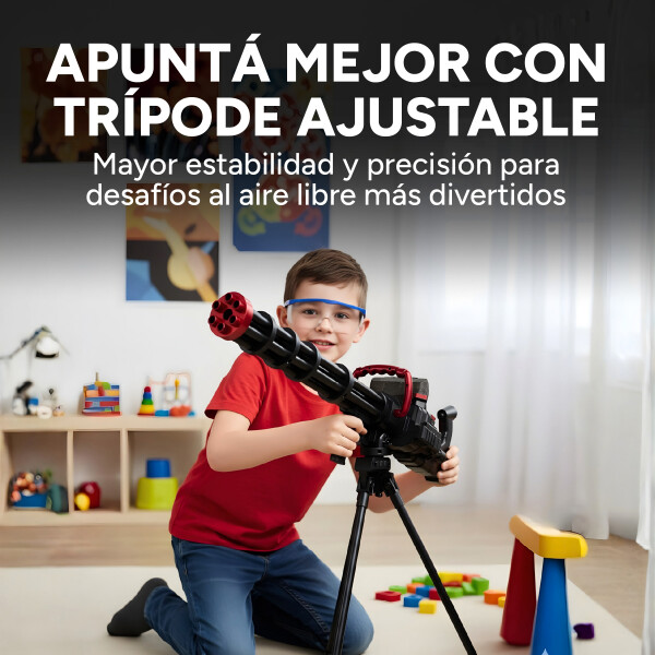 Ametralladora Automática Hidrogel + Trípode Recargable Color Negro