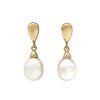 Caravanas Perlas Vintage - Oro bajo - Perla de río- CA8233 conperla