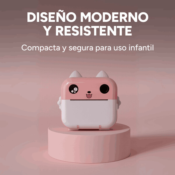 Cámara Fotos Infantil Impresión Instantánea Niños + 2 Rollos Color Rosa Claro