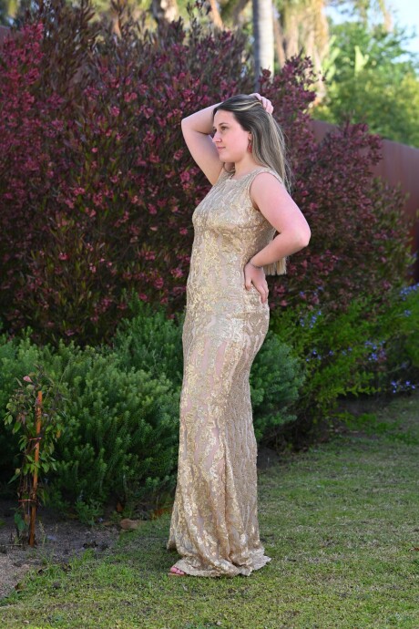 Vestido lentejuelas Berila Dorado