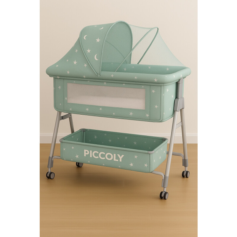 Cuna Colecho Moises Con Ruedas Y Mosquitero Bebe Verde