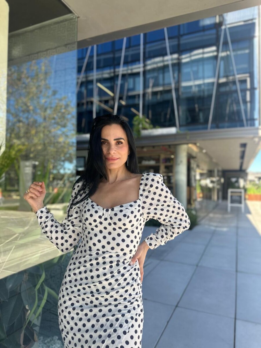 Vestido Paola - Lunares - Off White 