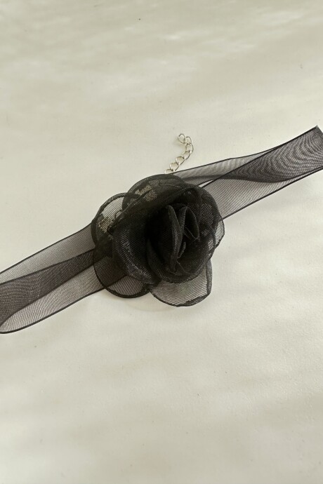 CHOKER FLEUR TUL BLACK