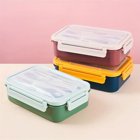 Vianda lunchera con cubiertos Marron