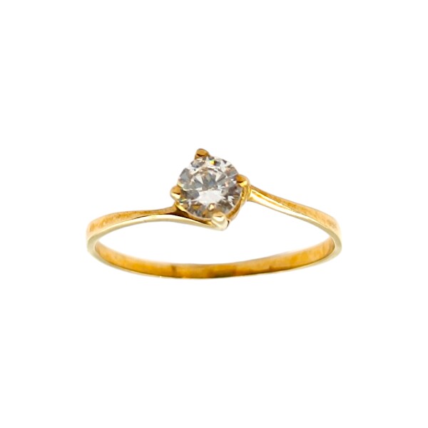 Anillo Solitario-Oro bajo-Piedra Zirconia-AN8079 conpiedra