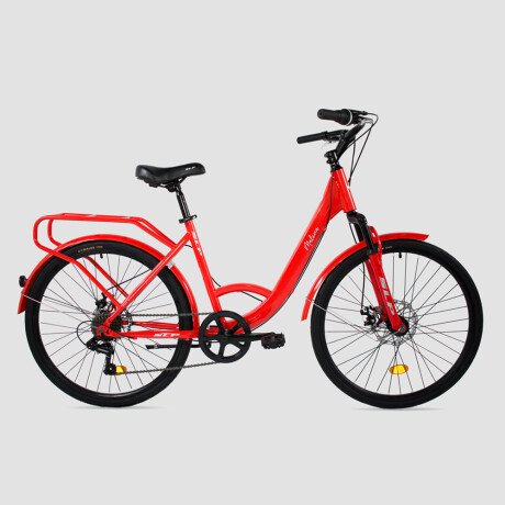 Bicicleta Urbana p/Mujer SLP Malena R26 con 7 Vel y Parrilla Rojo