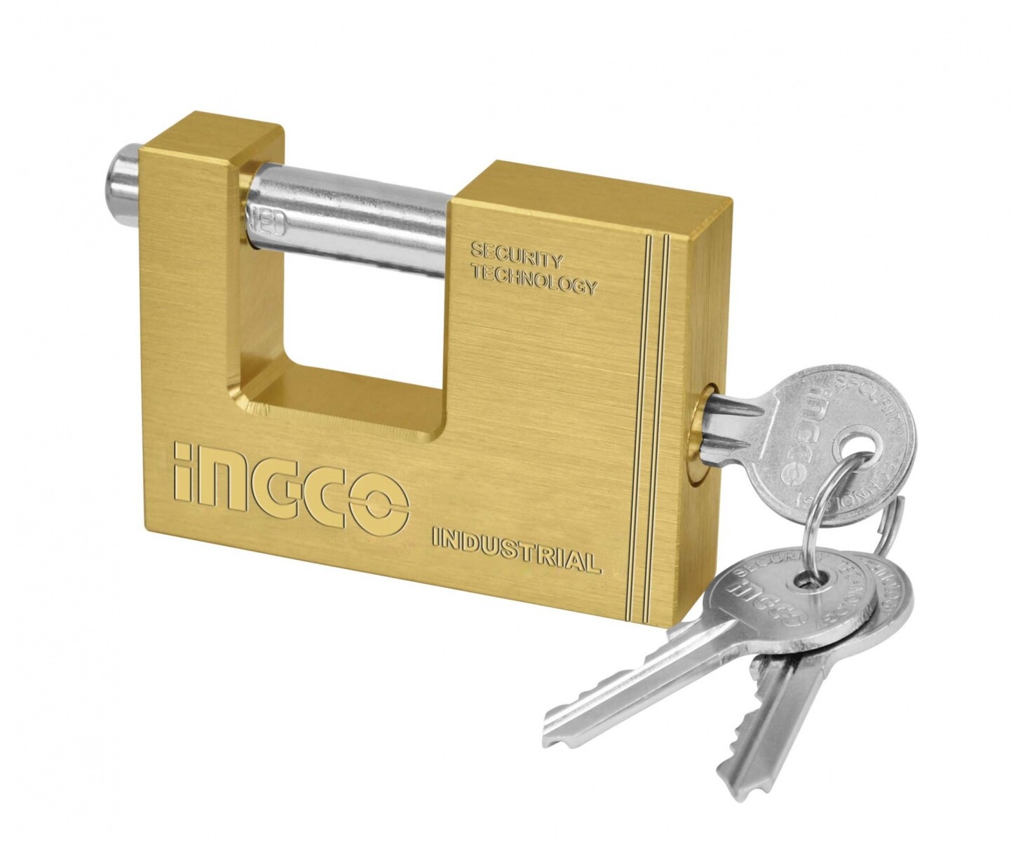 CANDADO ANTIPALANCA BRONCE 60MM INGCO 3 LLAVES DBBPL0602 