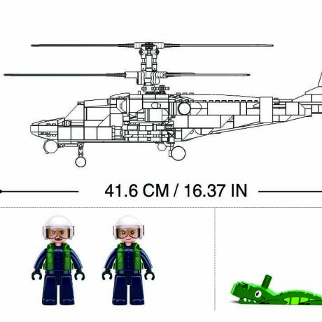 Helicoptero de combate para armar + Figuras 913 pcs Helicoptero de combate para armar + Figuras 913 pcs