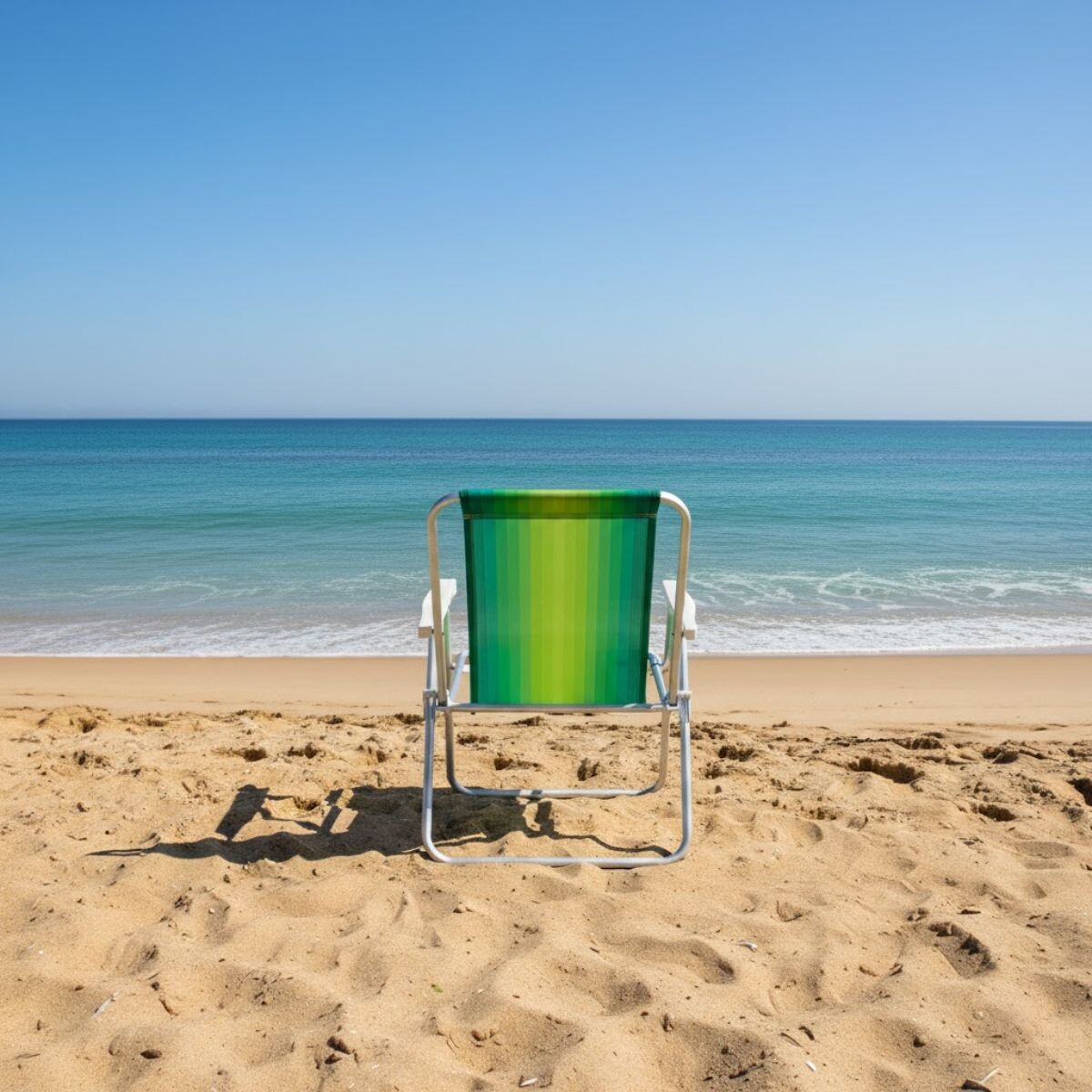 Silla Alta Aluminio Clásica A Rayas - VERDE 