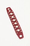 Pulsera Studs Cuero Bordo