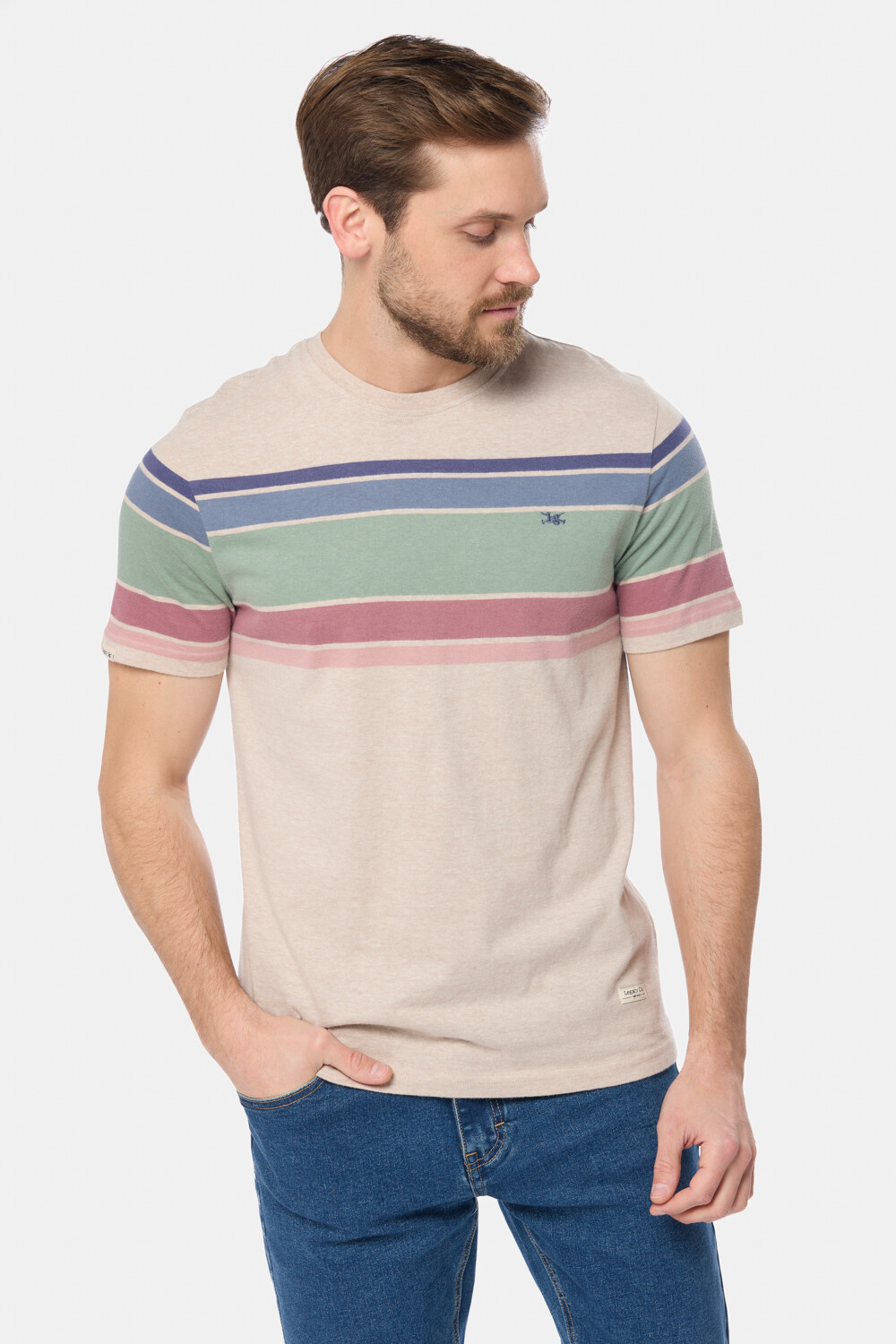 REMERA RAYADA Beige