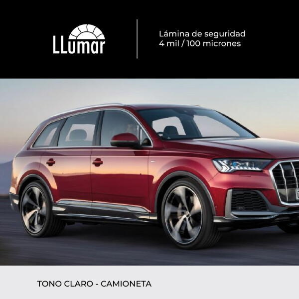 Polarizado Camioneta. Marca: Llumar. Tono: Claro. 100 Micrones Polarizado Camioneta. Marca: Llumar. Tono: Claro. 100 Micrones