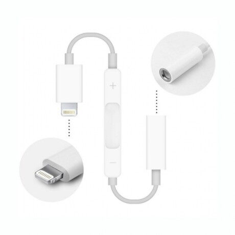 Cable Adaptador IPHONE Lightning A Jack SPICA Auriculares Con Control De Volumen Cable Adaptador IPHONE Lightning A Jack SPICA Auriculares Con Control De Volumen
